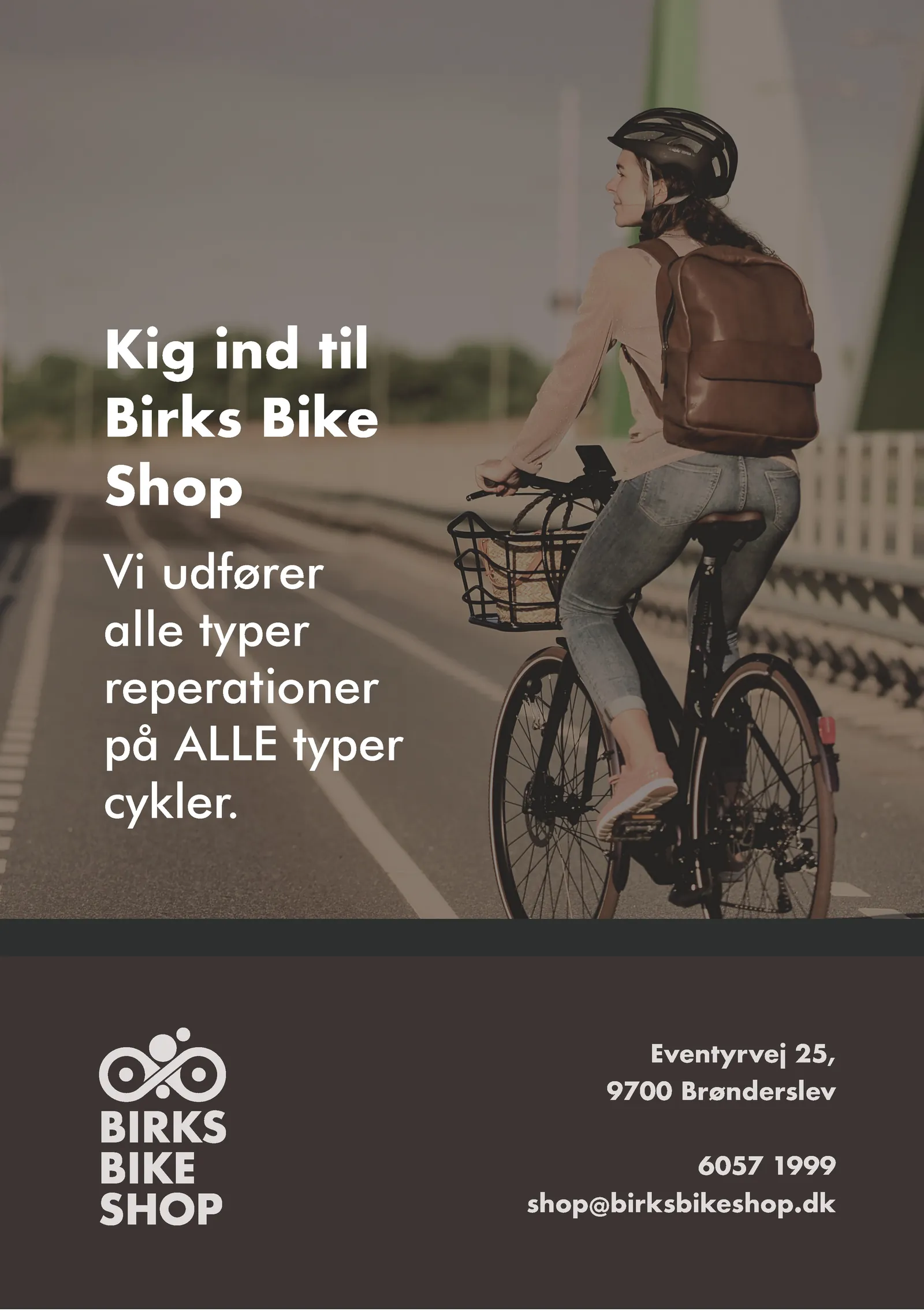 Afiș: „Kig ind til Birks Bike Shop”