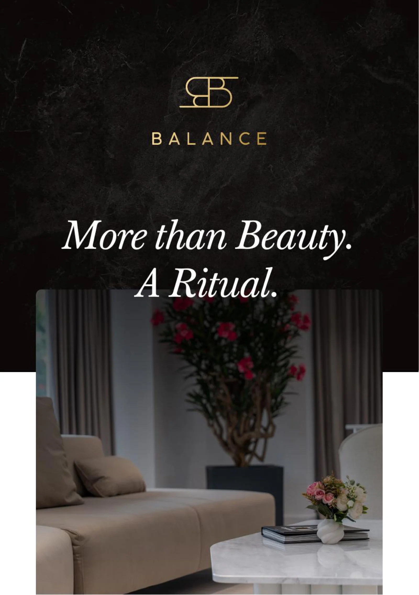 Balance Studio Pipera — coperta meniului de servicii tipărit